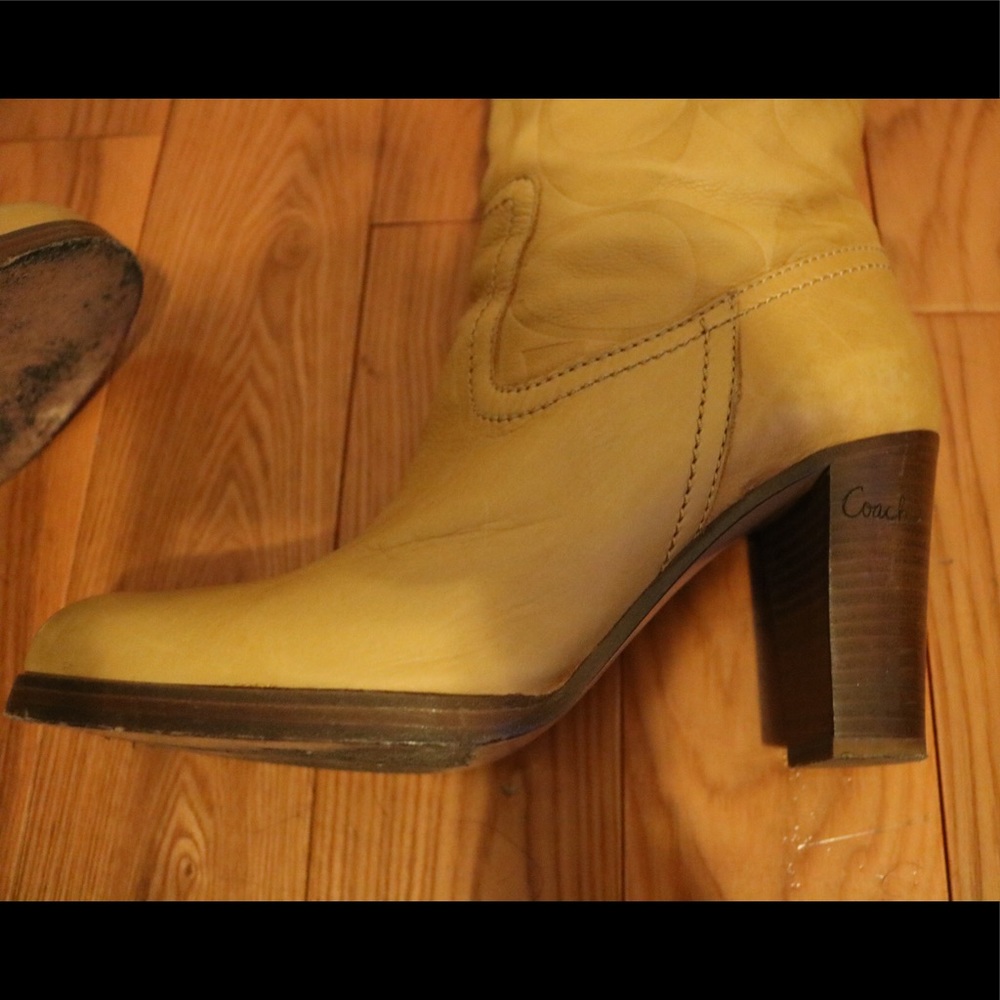 Coach embossed tall leather boots - Picture 8 of 8